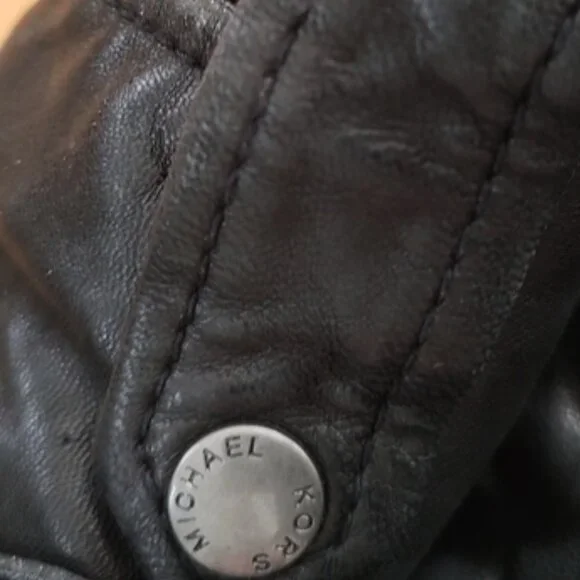 Michael Kors studded leather moto jacket S small EUC - Picture 6 of 8
